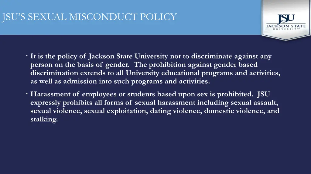 jsu s sexual misconduct policy