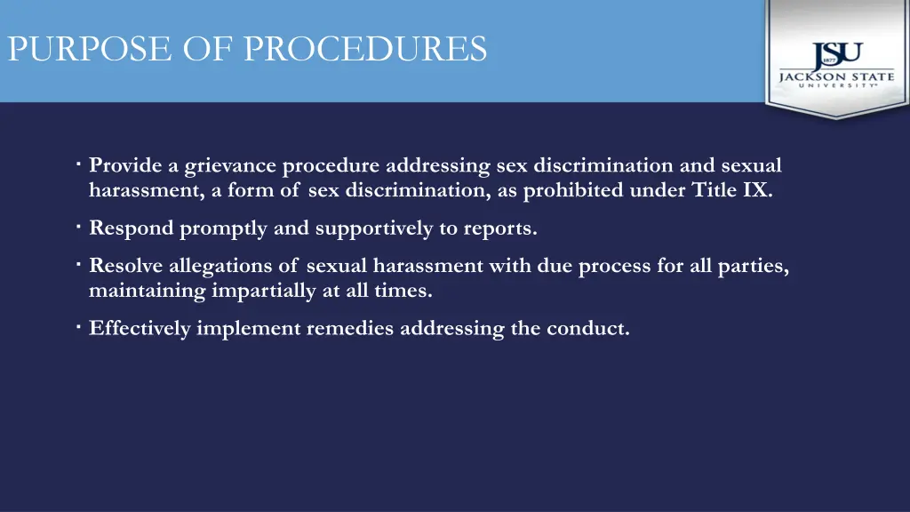 purpose of procedures