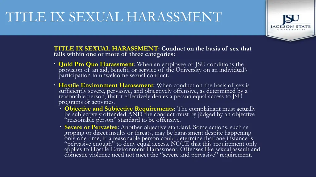 title ix sexual harassment