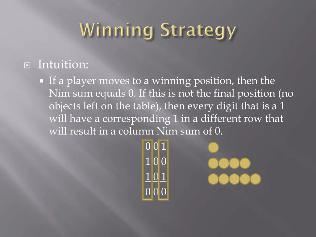 intuition if a player moves to a winning position