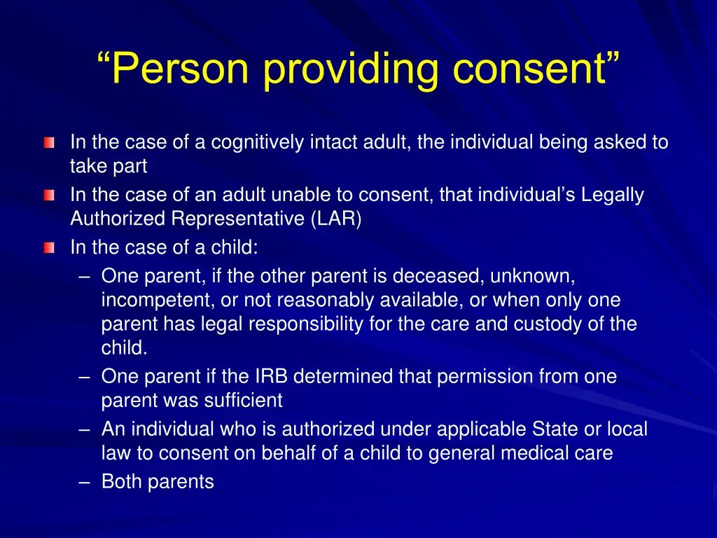 person providing consent