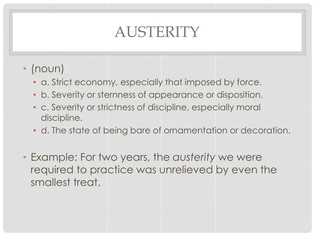 austerity