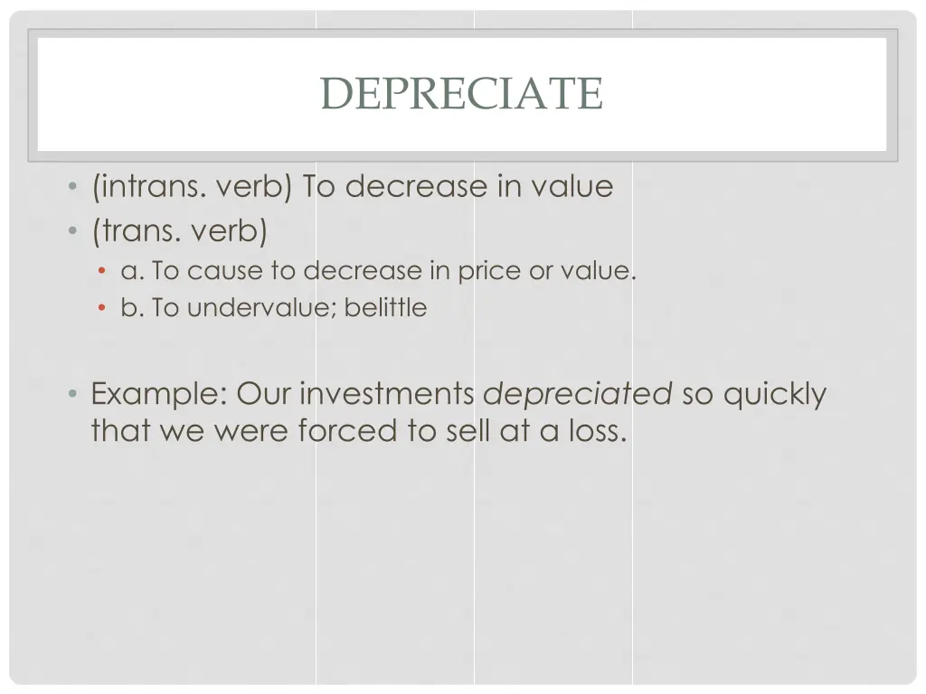 depreciate