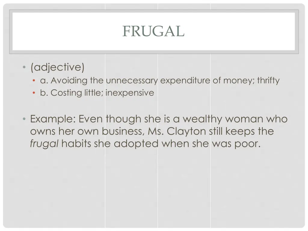 frugal