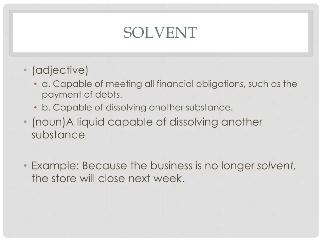 solvent