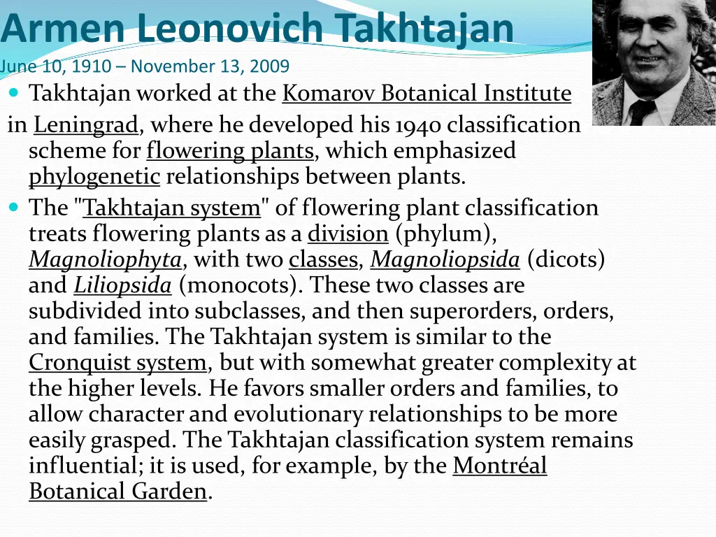 armen leonovich takhtajan june 10 1910 november