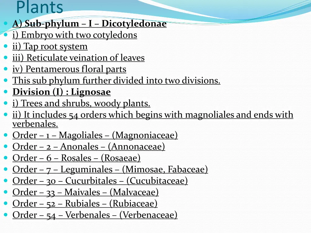 plants a sub phylum i dicotyledonae i embryo with