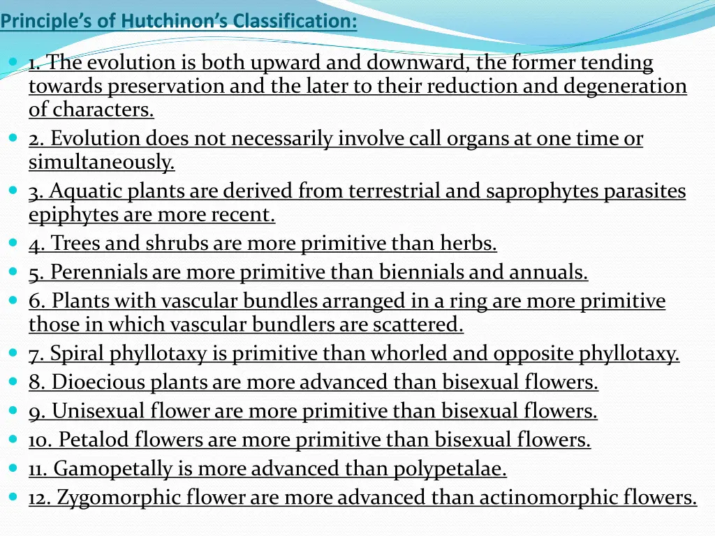 principle s of hutchinon s classification