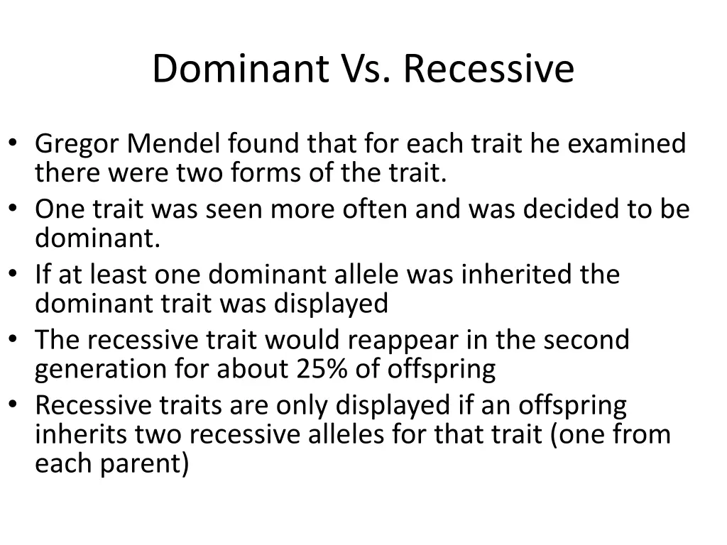 dominant vs recessive