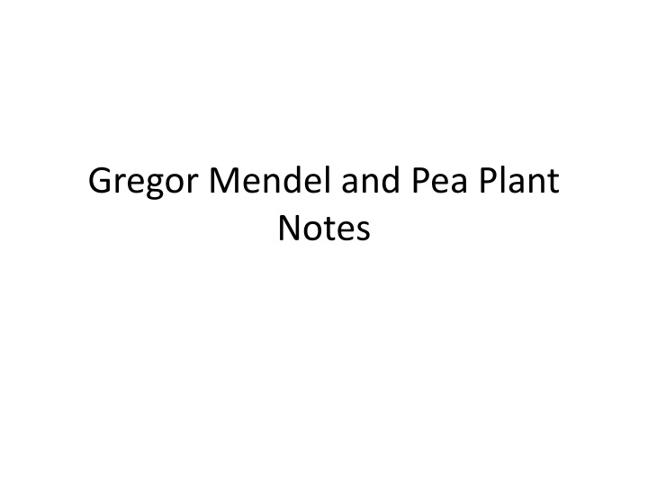 gregor mendel and pea plant notes