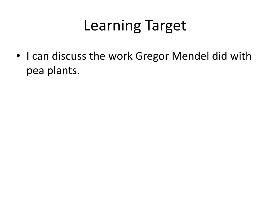 learning target