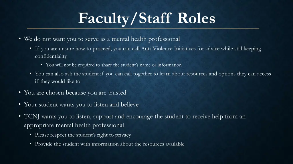 faculty staff roles