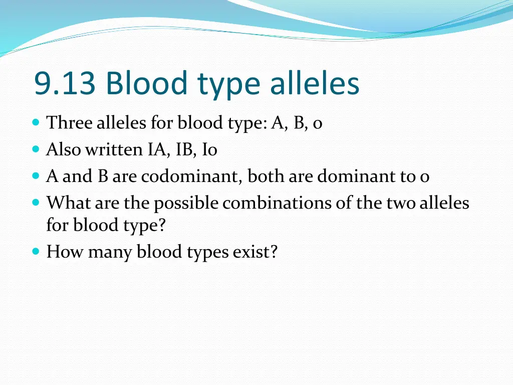 9 13 blood type alleles