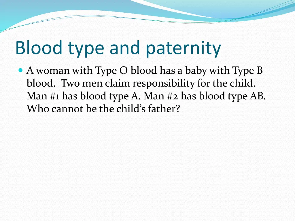 blood type and paternity