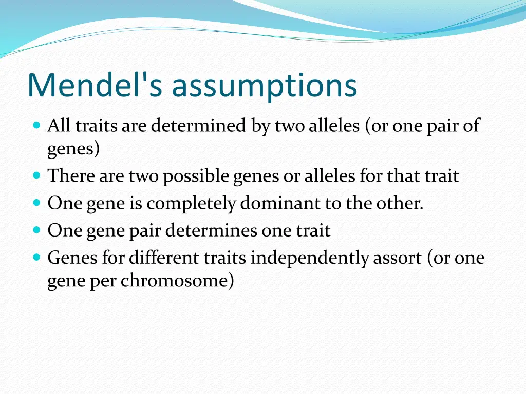 mendel s assumptions