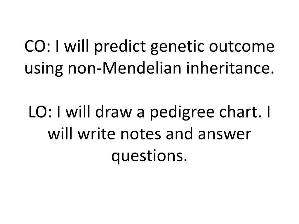 co i will predict genetic outcome using