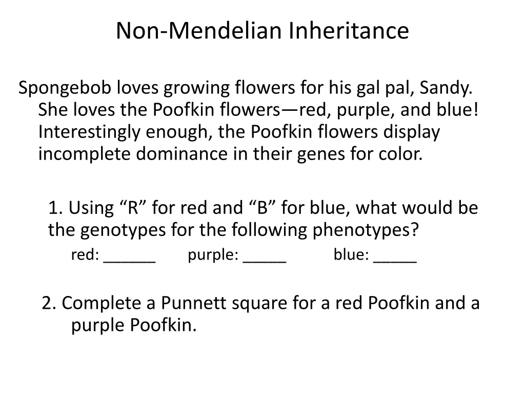 non mendelian inheritance 1