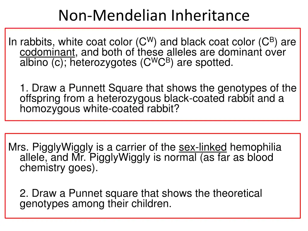 non mendelian inheritance