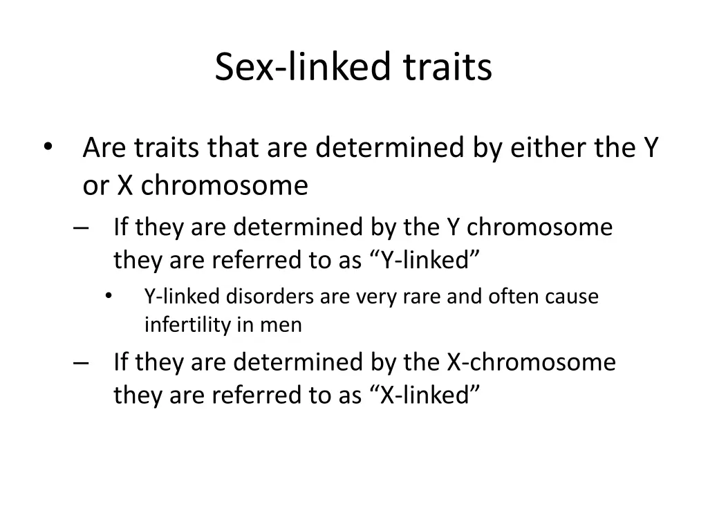 sex linked traits