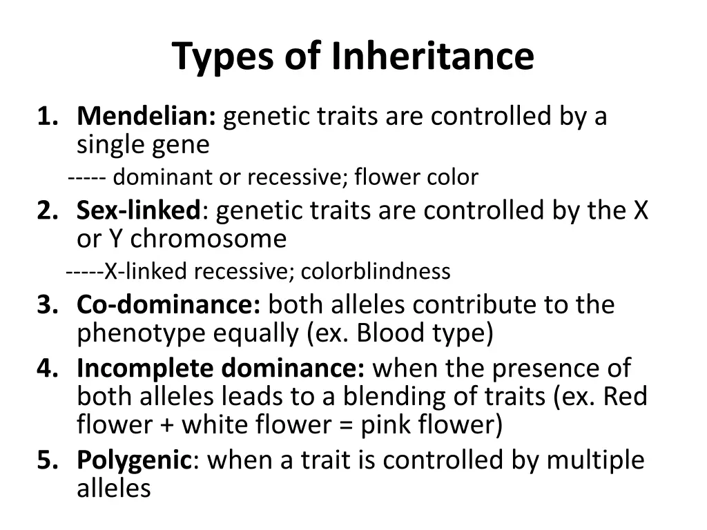 types of inheritance