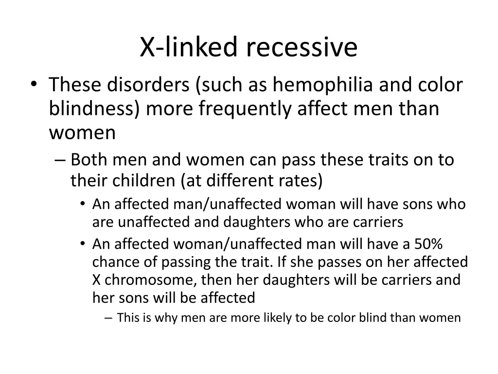 x linked recessive