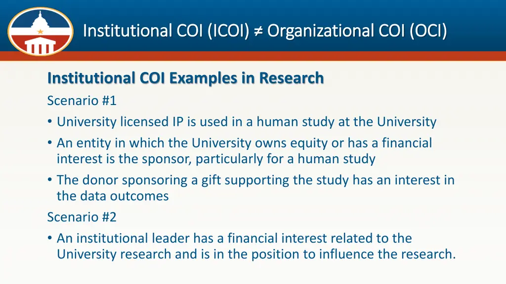 institutional coi icoi organizational