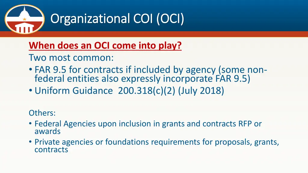 organizational coi oci organizational coi oci