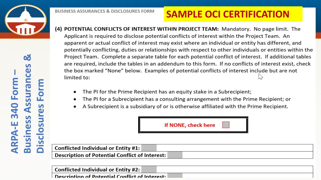 sample oci certification