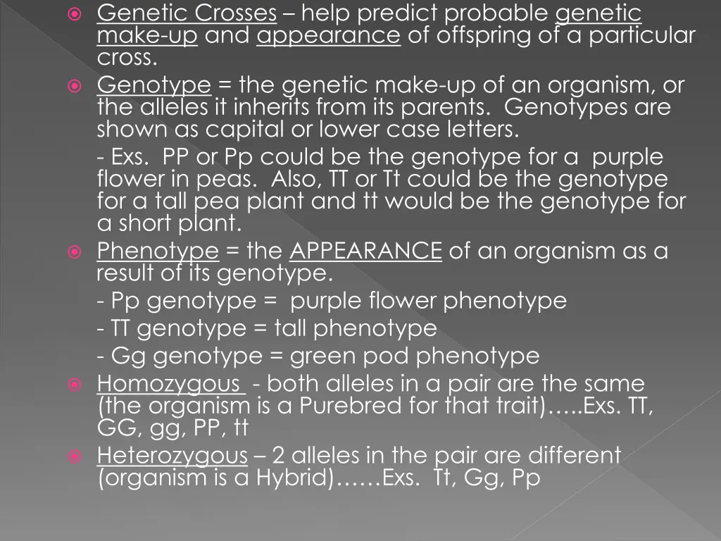 genetic crosses help predict probable genetic