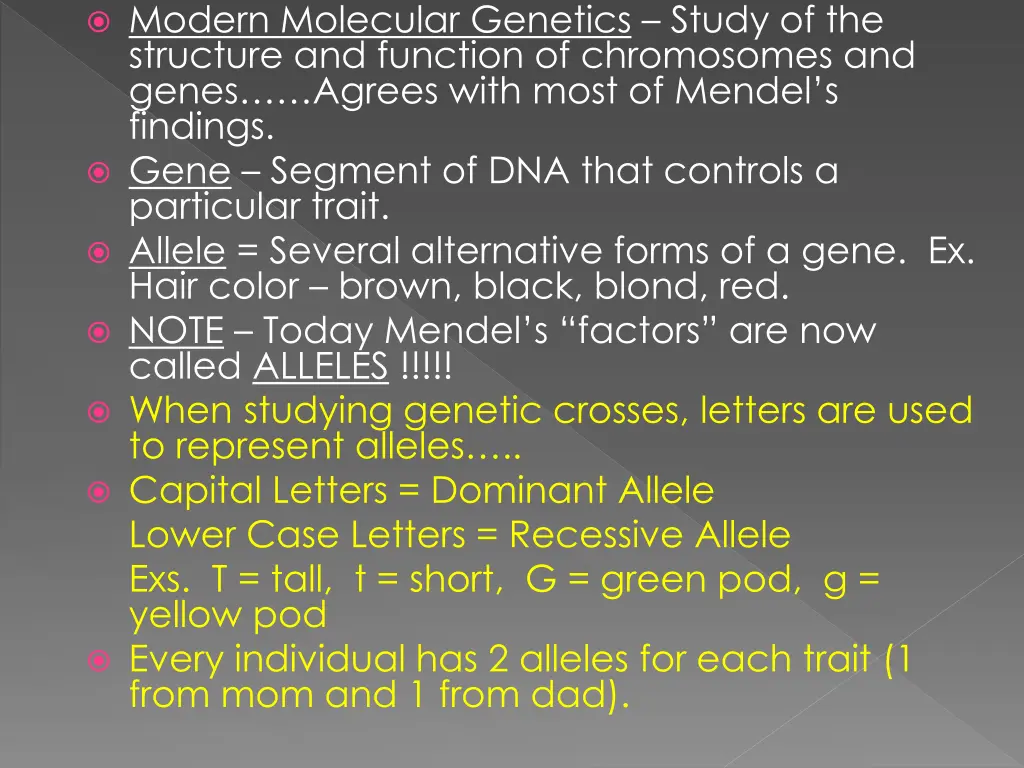 modern molecular genetics study of the structure