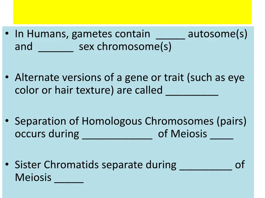 in humans gametes contain autosome