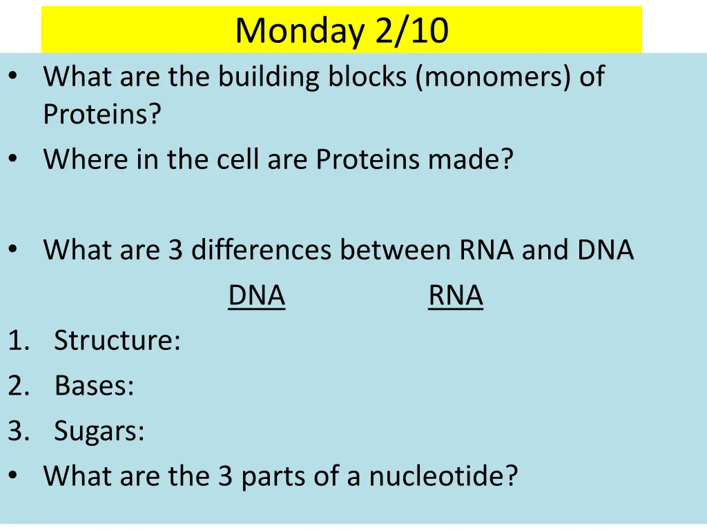 monday 2 10