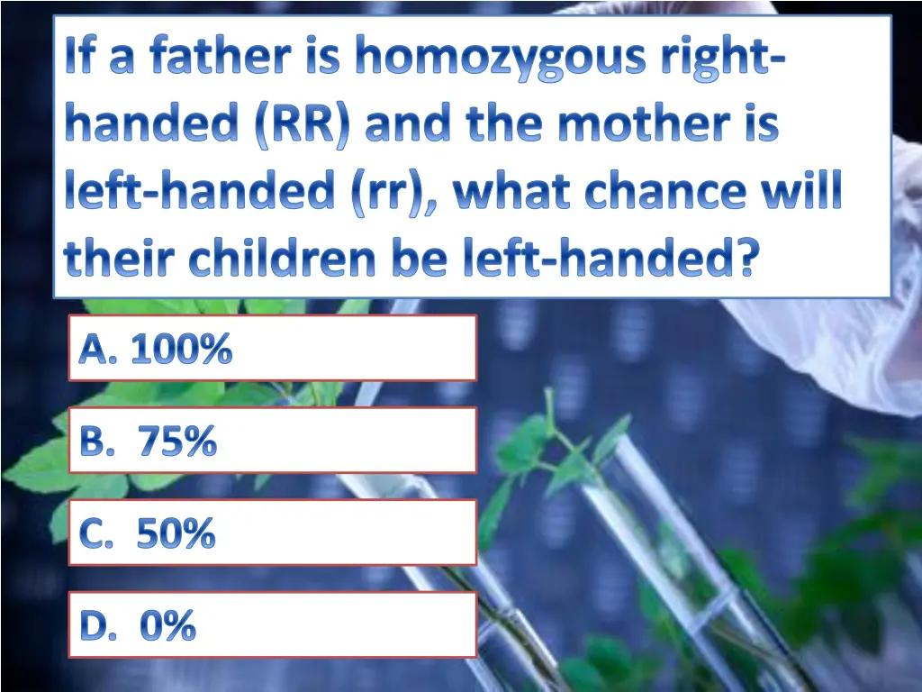 if a father is homozygous right handed