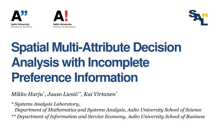 spatial multi attribute decision analysis with