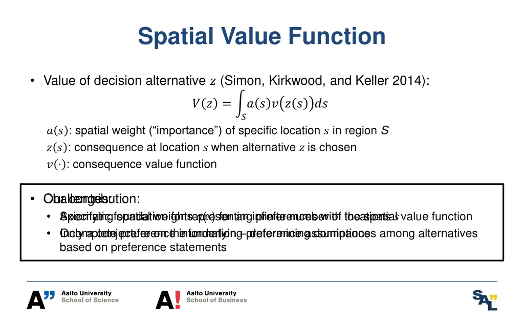 spatial value function