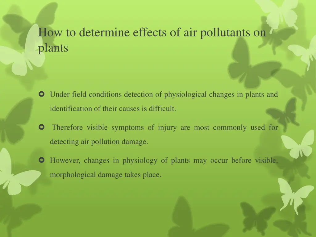 how to determine effects of air pollutants