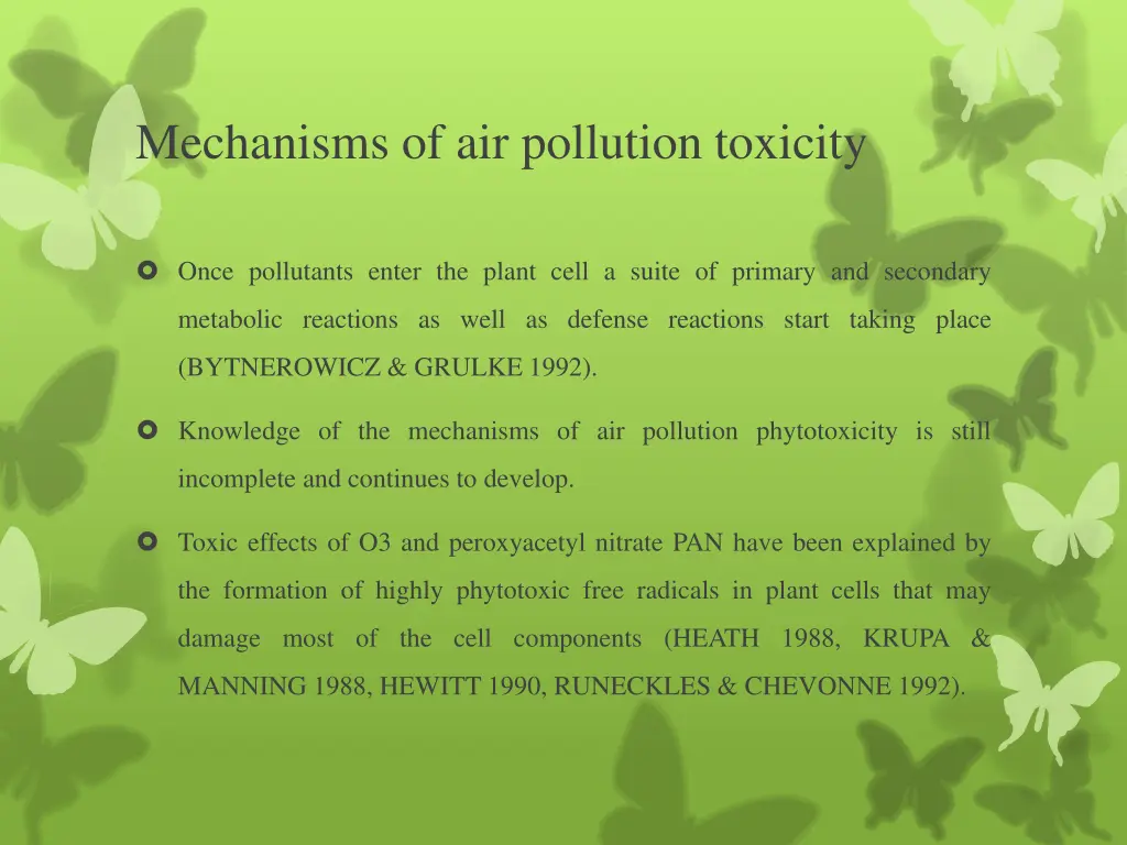 mechanisms of air pollution toxicity