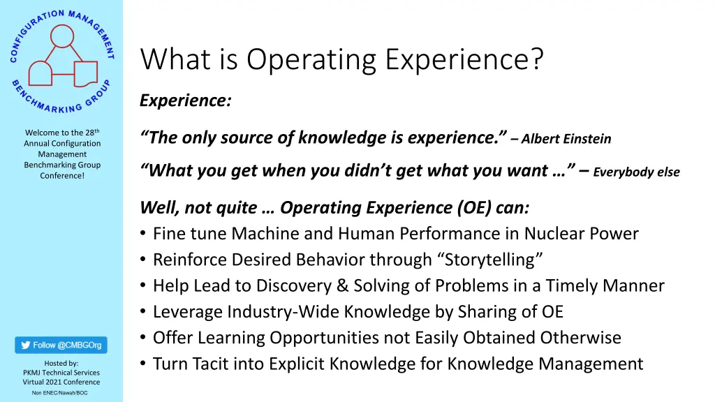 what is operating experience