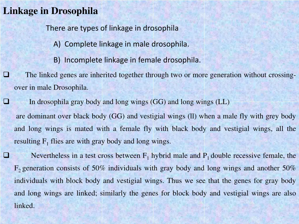 linkage in drosophila