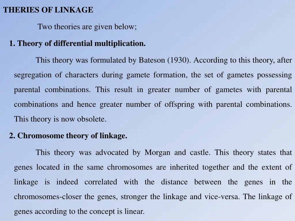 theries of linkage