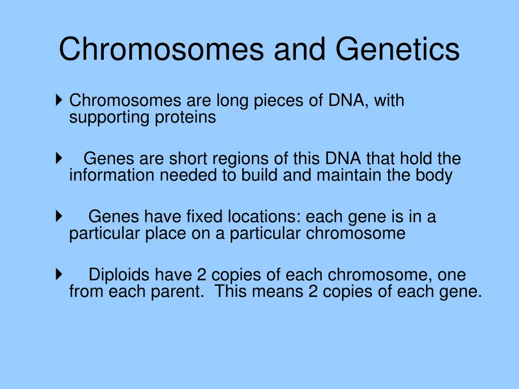 chromosomes and genetics