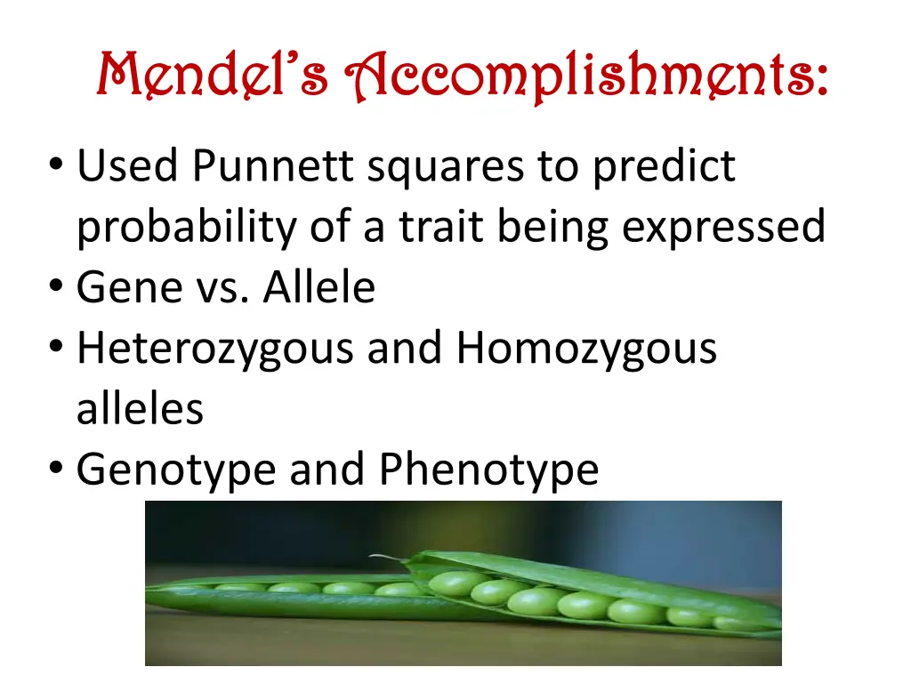 mendel s accomplishments mendel s accomplishments