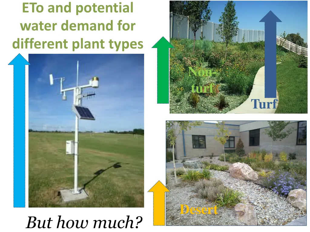 eto and potential water demand for different