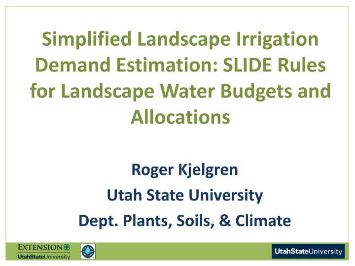 simplified landscape irrigation demand estimation