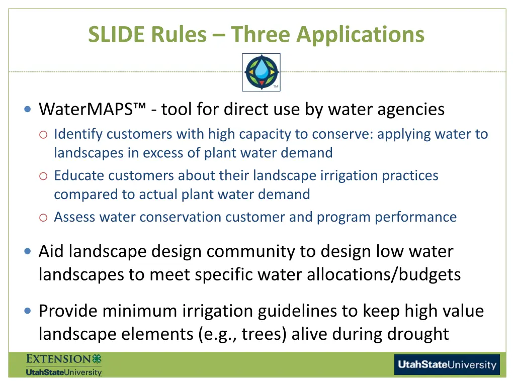 slide rules three applications