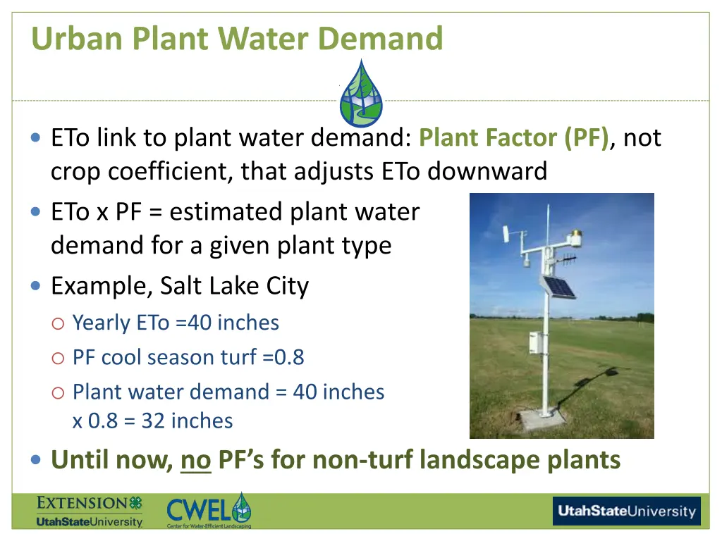 urban plant water demand 1