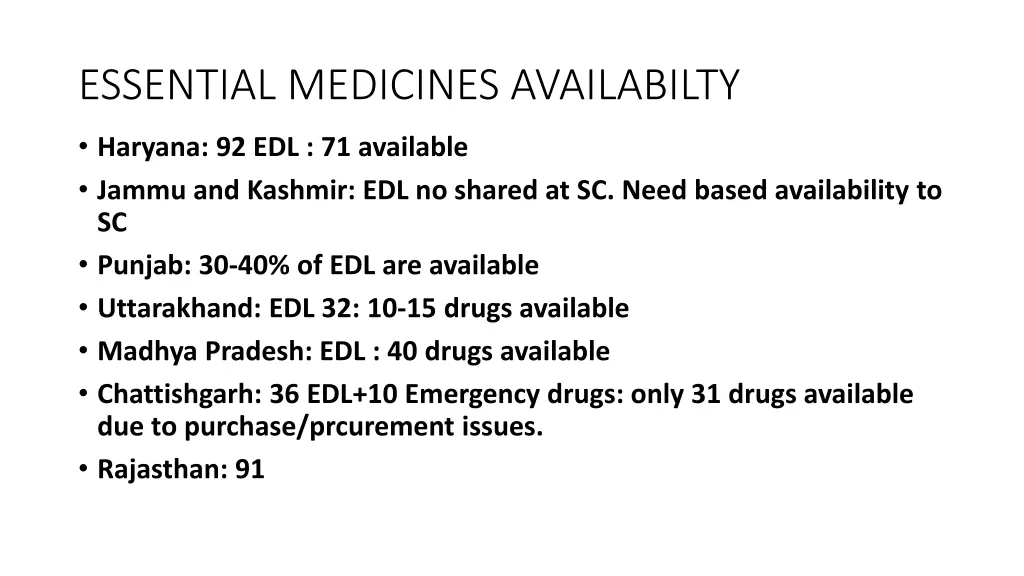 essential medicines availabilty