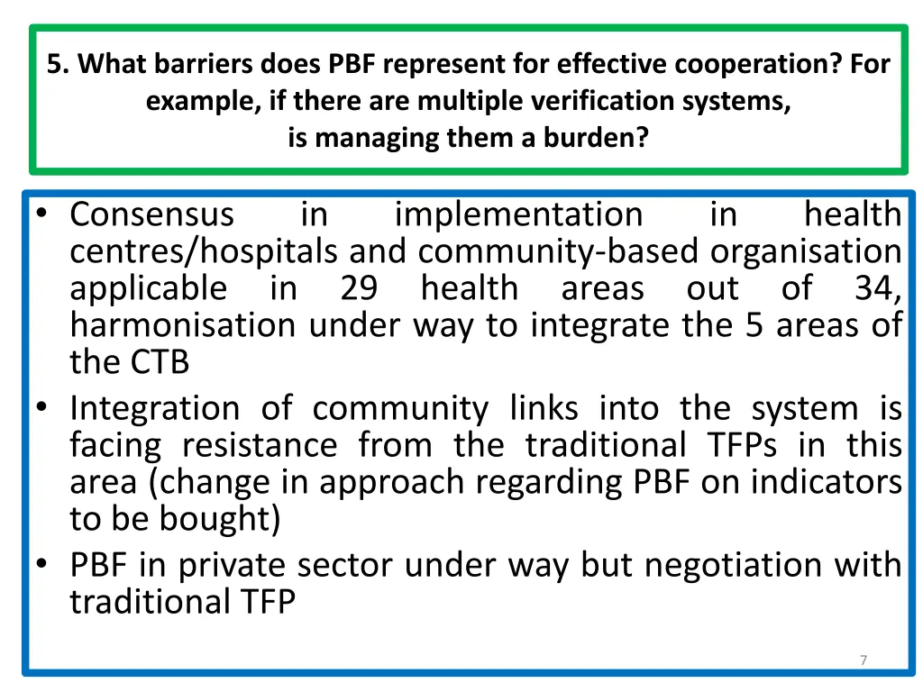 5 what barriers does pbf represent for effective