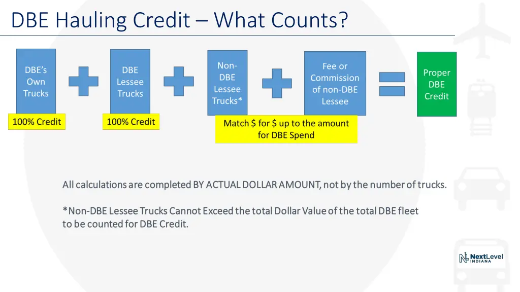 dbe hauling credit what counts