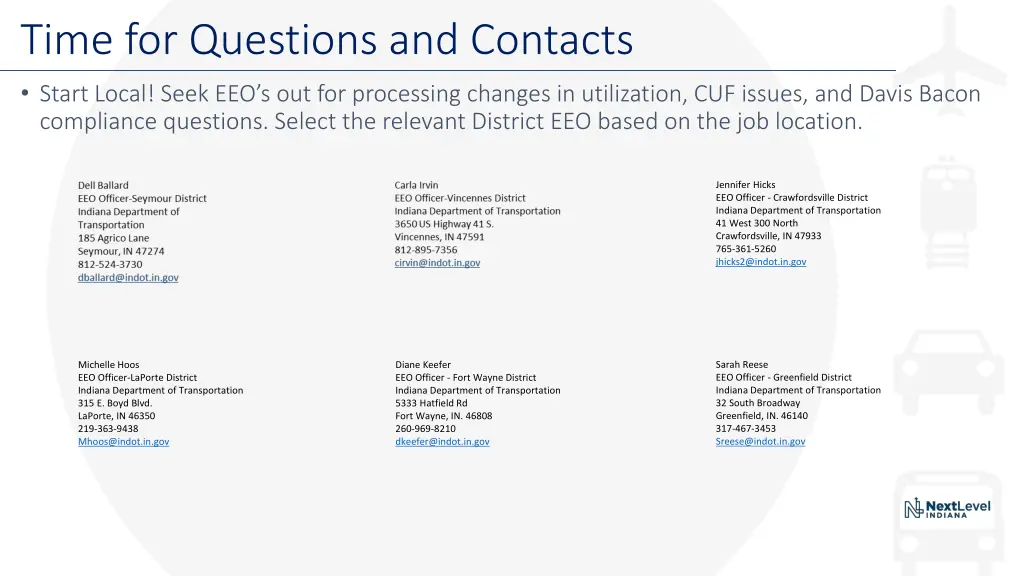 time for questions and contacts start local seek